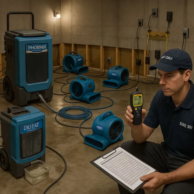 Structural Drying and Dehumidification process in Phoenix, AZ